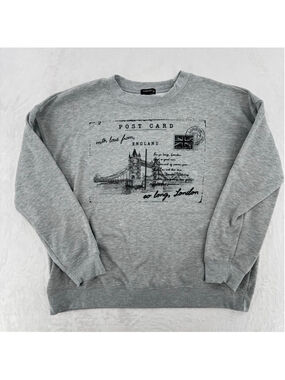 Taylor Swift Sweatshirt So Long London Postcard Gray Crewneck Originality Medium